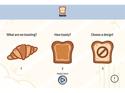 Toastie home screen 